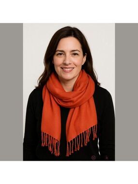 Orange Pashmina Silk Scarf Women